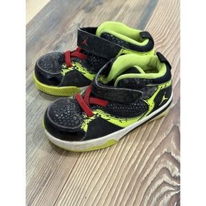 Nike Air Jordan Baby Size 8C Black Neon Green High Tops Sneakers Shoes